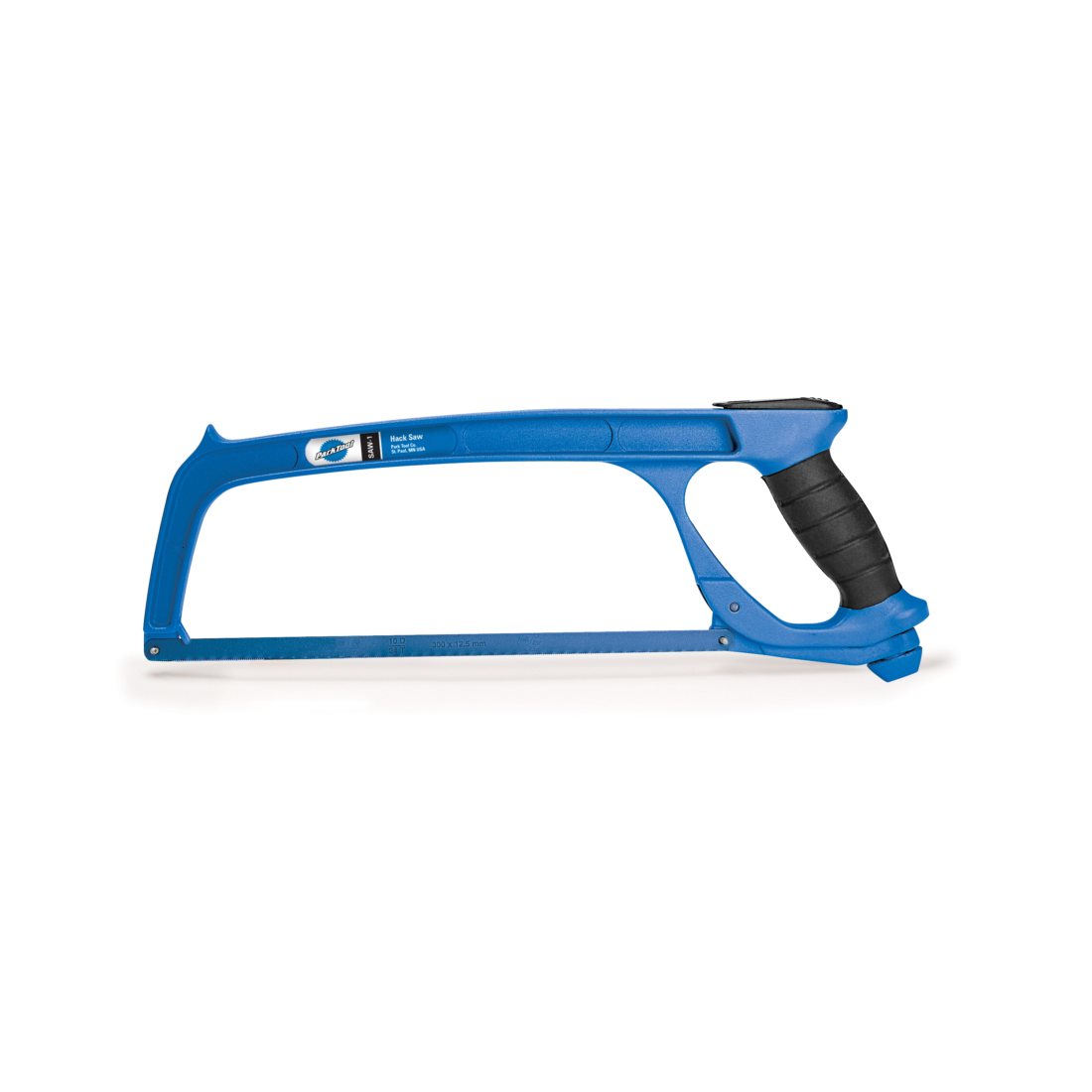 Blue Park Tool Hacksaw on white background