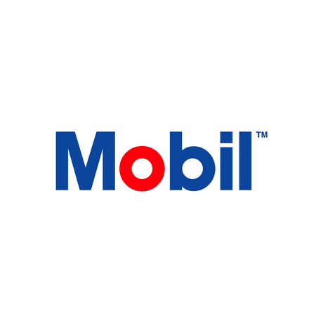 Mobil blue and red logo on white background