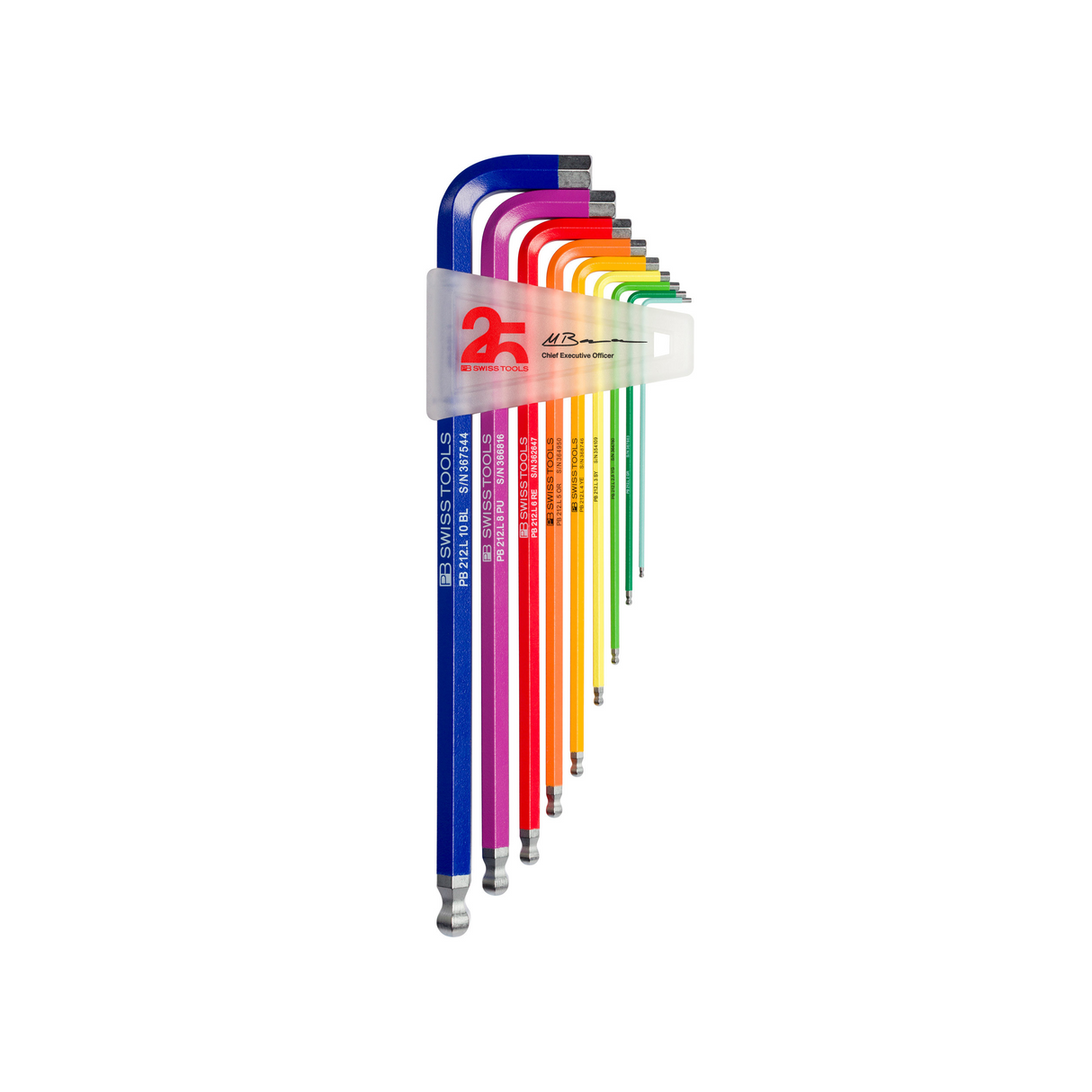 PB Swiss Long Rainbow Hex Key Set 25 Year Anniversary (PB 212 LH RB 25Y)