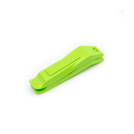 Pair of Green Pedros Tyre Levers on white background